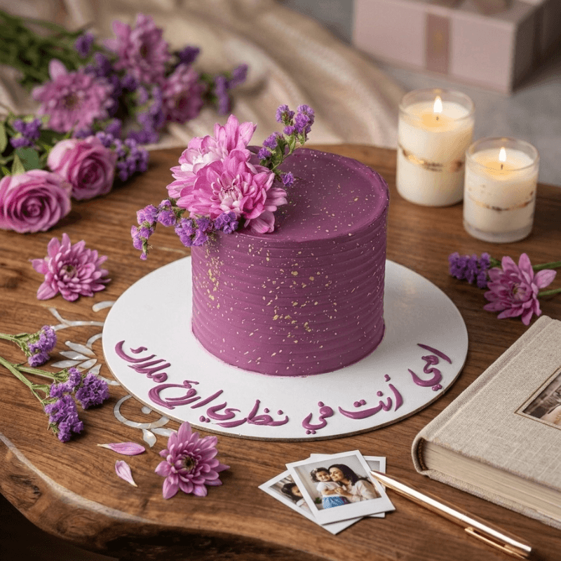 purple mothers day cake