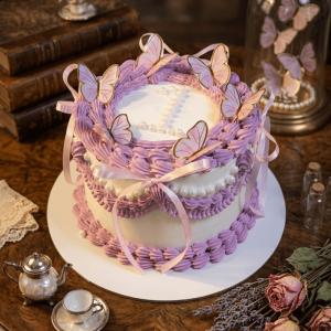 vintage butterfly cake