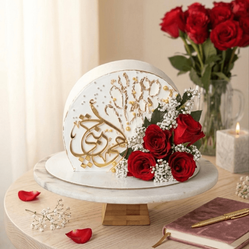 white best mom floral cake