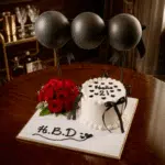 White Cake Red Floral Combo