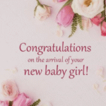 baby girl arrival card