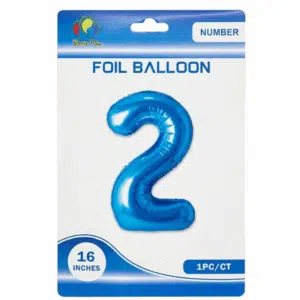 blue 2 number foil balloon