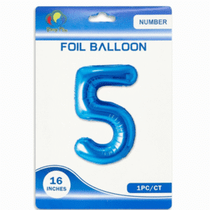 blue 5 number foil balloon