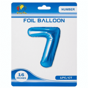 blue 7 number foil balloon
