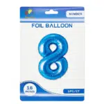 blue 8 number foil balloon