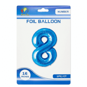 blue 8 number foil balloon