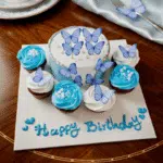 blue butterfly cake cupcakes combo