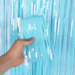 blue foil curtain