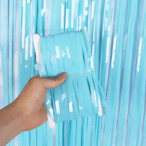 blue foil curtain