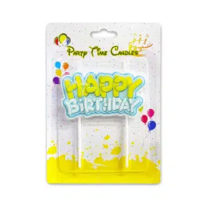 blue happy birthday candle