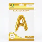 gold A letter foil balloon