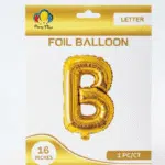 gold B letter foil balloon