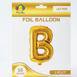 gold B letter foil balloon