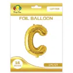 gold C letter foil balloon