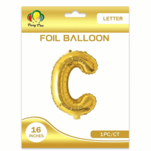 gold C letter foil balloon