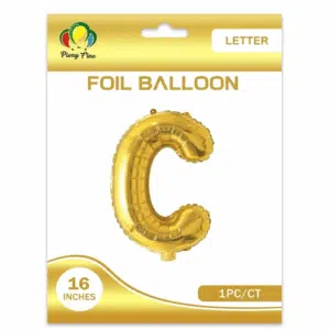 gold C letter foil balloon