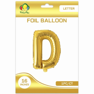 gold D letter foil balloon