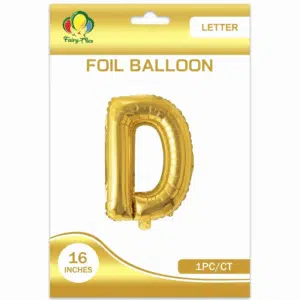 gold D letter foil balloon
