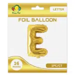 gold E letter foil balloon
