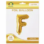 gold F letter foil balloon