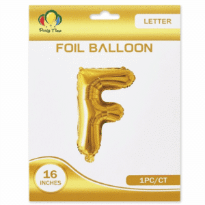 gold F letter foil balloon