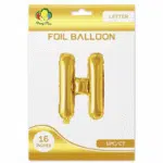 gold H letter foil balloon