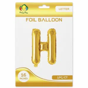 gold H letter foil balloon