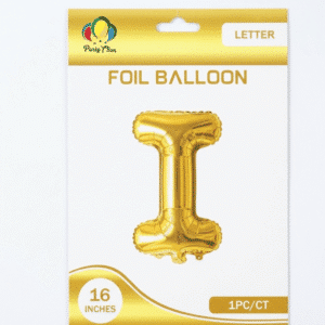 gold I letter foil balloon