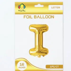 gold I letter foil balloon