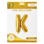 gold K letter foil balloon