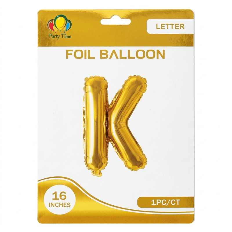 gold K letter foil balloon gold K letter foil balloon