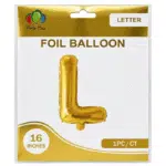 gold L letter foil balloon