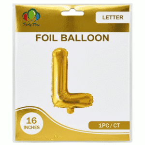 gold L letter foil balloon