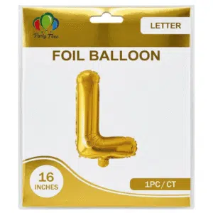 gold L letter foil balloon