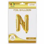 gold N letter foil balloon