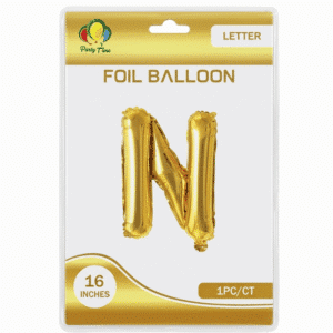 gold N letter foil balloon