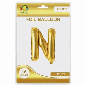 gold N letter foil balloon
