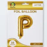 gold P letter foil balloon