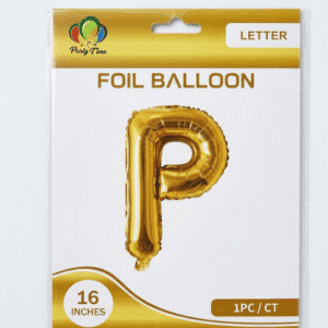 gold P letter foil balloon