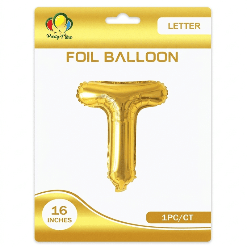 gold T letter foil balloon gold T letter foil balloon