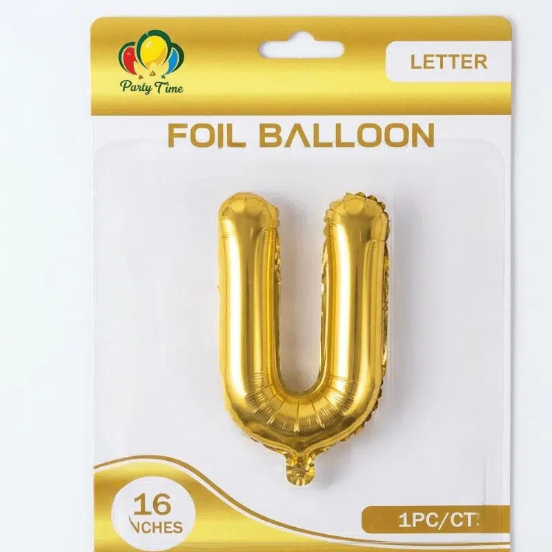 gold U letter foil balloon gold U letter foil balloon