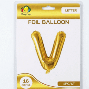 gold V letter foil balloon