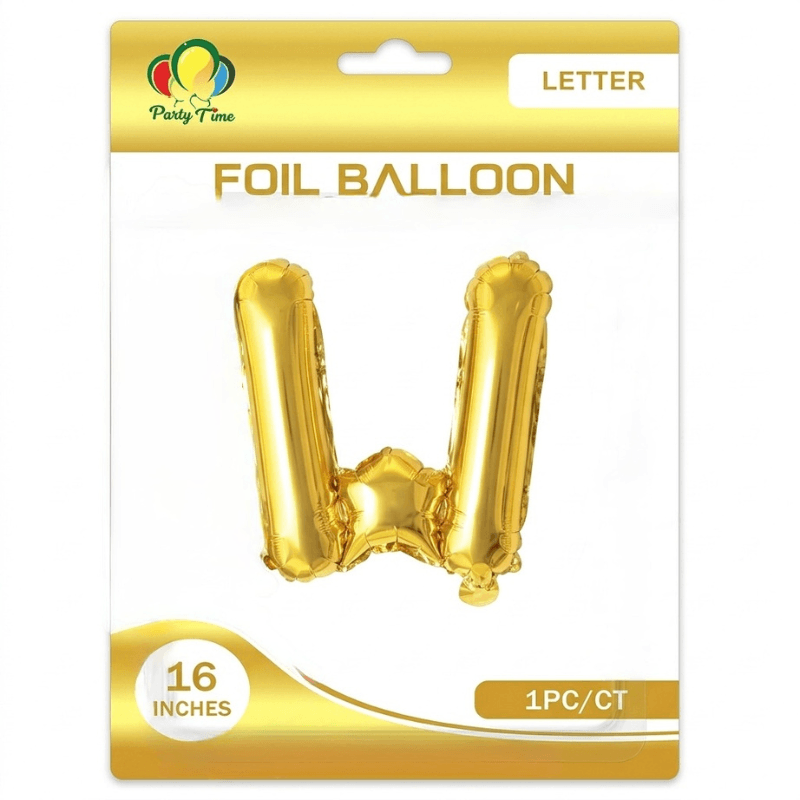 gold W letter foil balloon gold W letter foil balloon