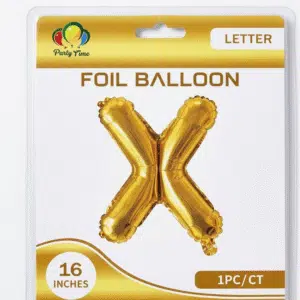 gold X letter foil balloon