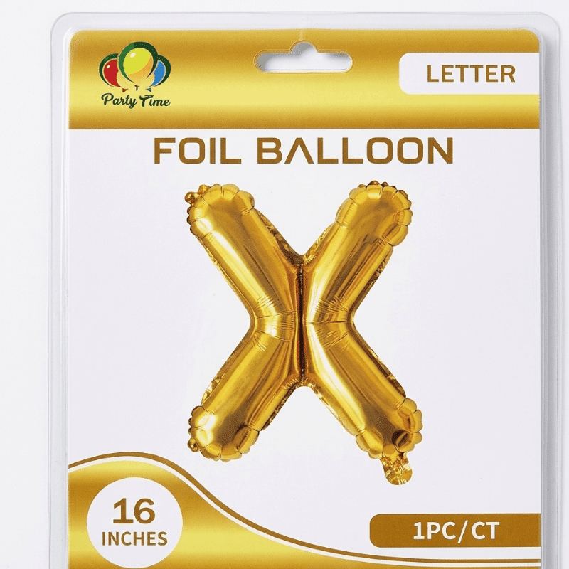 gold X letter foil balloon gold X letter foil balloon