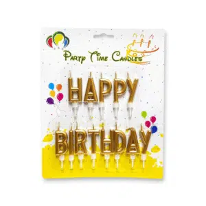 happy birthday golden candles