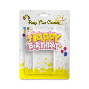 pink happy birthday candle