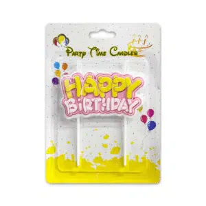 pink happy birthday candle