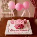 pink love bloom cake