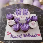 purple butterfly cake cupcakes combo